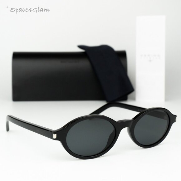 Saint Laurent Men Sunglasses Black Oval SL751 JEANNE 001 BRAND NEW - Picture 3 of 14